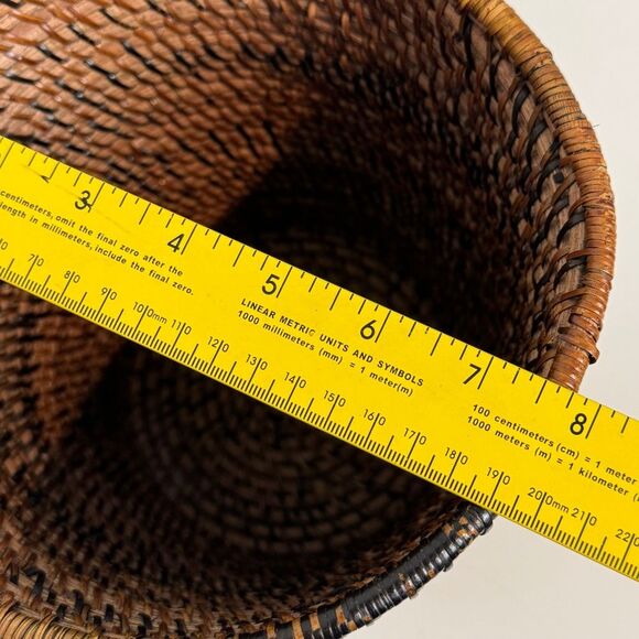 Brown Wicker Waste Basket Boho - Picture 5 of 5